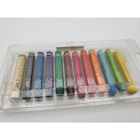 Faber Castell 12 Grip Oil Pastels Non-Toxic Vintage - Picture 3 of 5